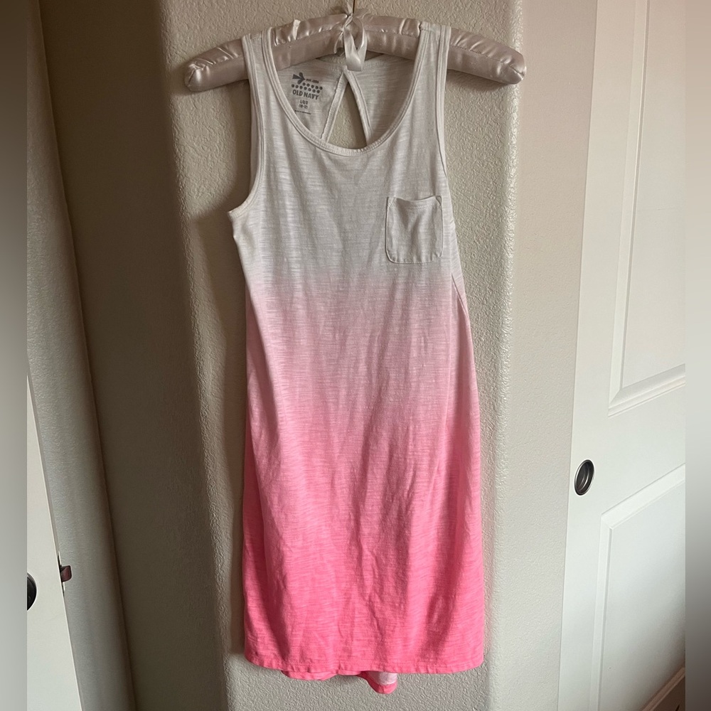 Old Navy Pink and White Ombre Kids Casual Dress